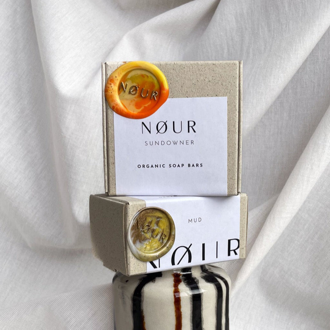 nour seifenverpackung plastikfrei kompostierbar graspapier verpackung mit wachssiegel