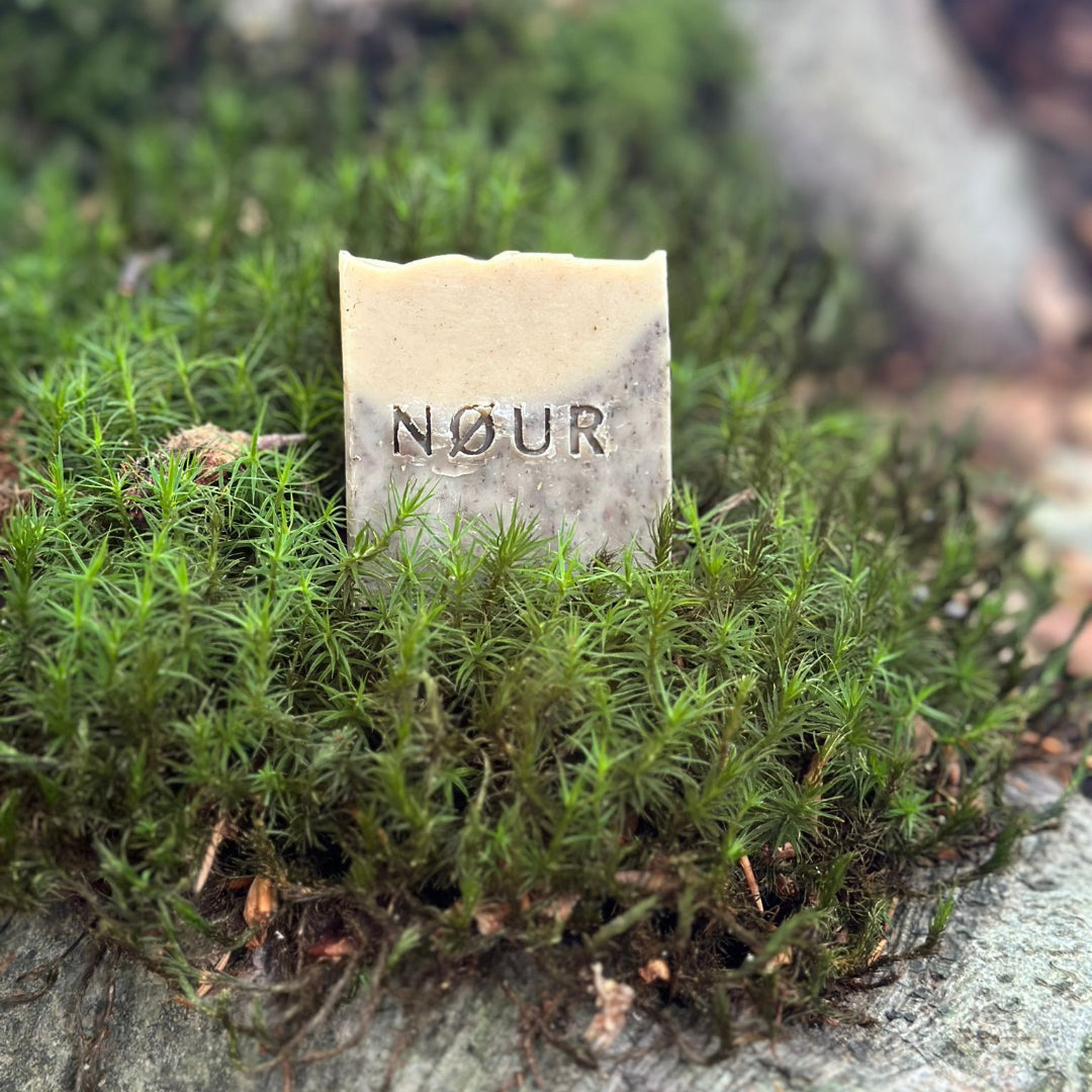 Die Seife Olive Scrub auf weichem Moss