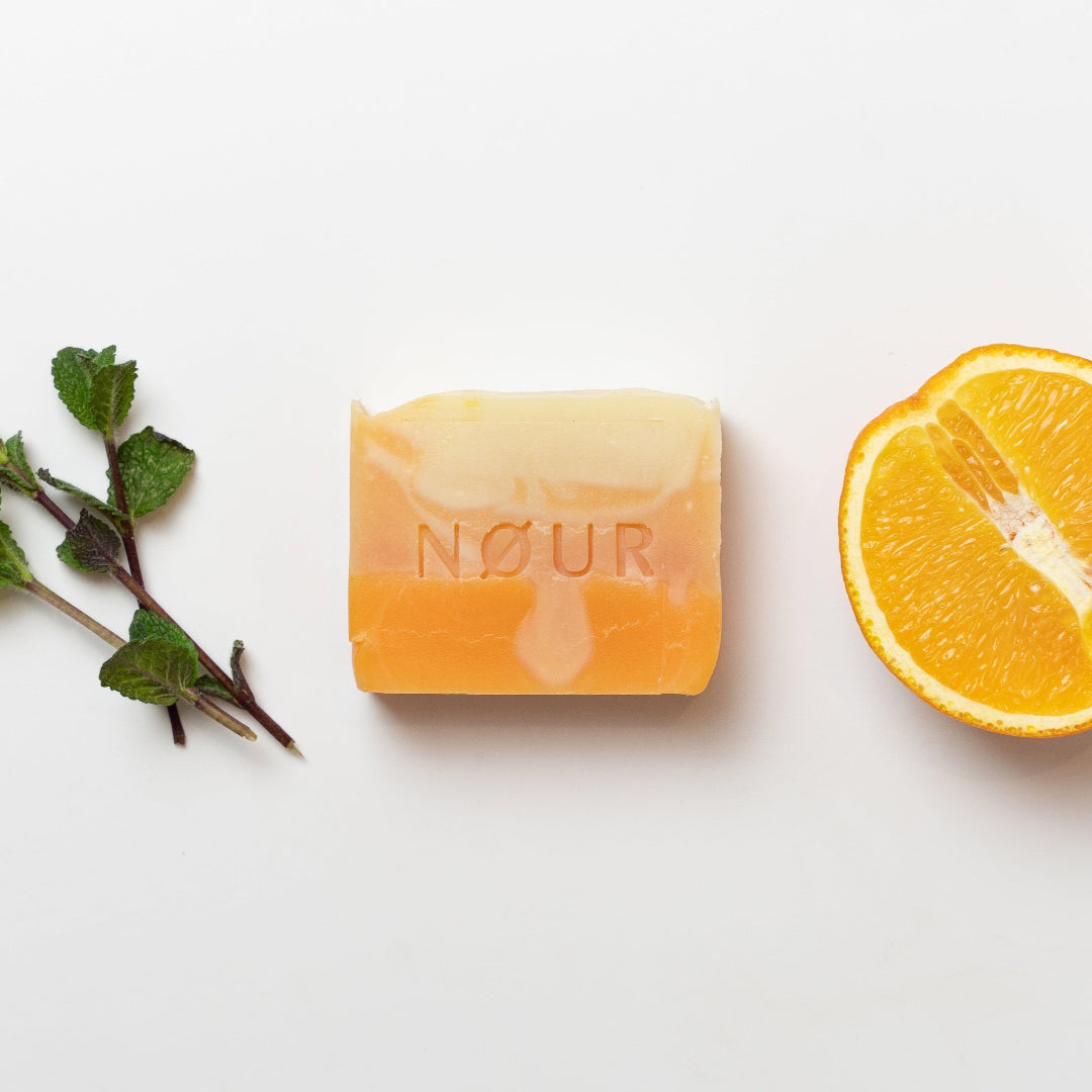 NØUR Seife, Sundowner, Zitrusfrisch mit Minze, Naturseife